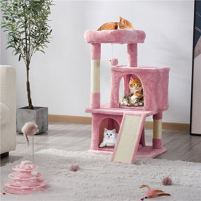 Yaheetech Pink 91cm Cat Tree Tower with Condos and Perches