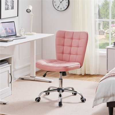 Yaheetech Pink Modern Desk Chair with Adjustable Seat Height