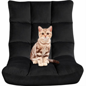 Yaheetech Portable Floor Sofa Chair with Adjustable Positions - Black