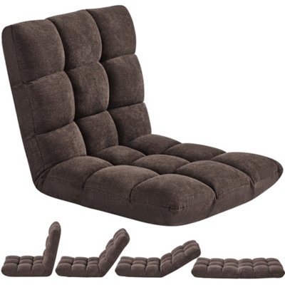 Yaheetech Portable Floor Sofa Chair with Adjustable Positions - Brown