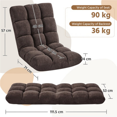 Yaheetech Portable Floor Sofa Chair with Adjustable Positions - Brown