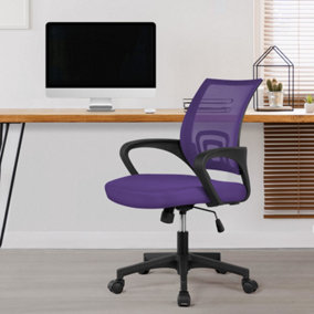 Yaheetech Purple Ergonomic Mid-back Mesh Office Chair