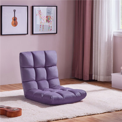 Yaheetech Purple Floor Folding Gaming Sofa Chair with 14