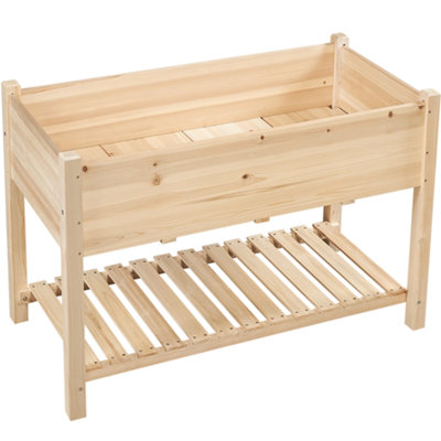 Yaheetech Raised Garden Bed Elevated 2 Tiers Fir Wood Planter Box