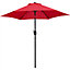Yaheetech Red 2.3m Tiltable Patio Parasol Market Umbrella with Crank