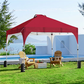 Yaheetech Red Instant Pop Up Canopy Tent with Roller Bag