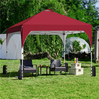 Yaheetech Red Instant Pop Up Canopy Tent with Roller Bag