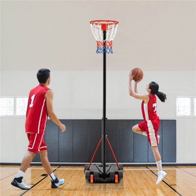 Yaheetech Red Portable Netball Hoop with Wheels