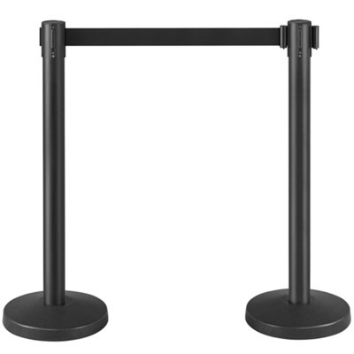 Yaheetech Retractable Belt Stanchion Set for Queuing Lines Black
