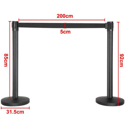 Yaheetech Retractable Belt Stanchion Set for Queuing Lines Black
