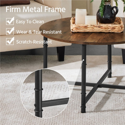 Yaheetech Round Coffee Table Sofa Table for Living Room