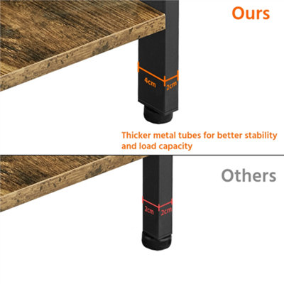 Yaheetech Rustic Brown 1 Drawer Side Table 2-Tier End Table with Open Shelf
