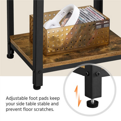 Yaheetech Rustic Brown 2 Shelves Wooden Side Table for Small Spaces
