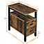 Yaheetech Rustic Brown Bedside Table Vintage Side Table Nightstand with 2 Drawers