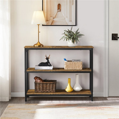 Yaheetech Rustic Brown Industrial Console Table for Living Room