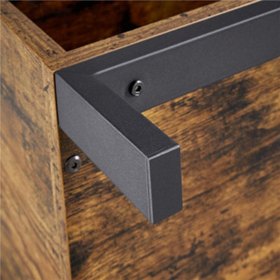 Yaheetech Rustic Brown Industrial TV Stand with Open Storage Shelf