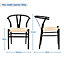 Yaheetech Set of 2 Black Dining Chairs Weave Modern Chair with Y-Shaped Backrest and Metal Frame