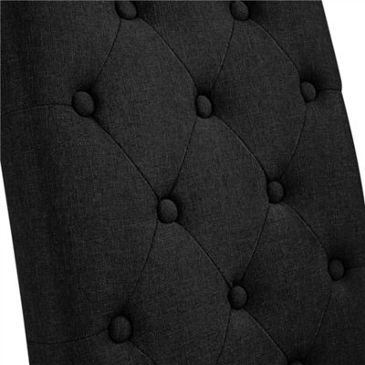 Yaheetech Set of 2 Black Fabric Upholstered Dining Chairs with High Back