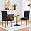 Yaheetech Set of 2 Black Upholstered Dining Chairs Classic Fabric Chairs with High Back