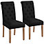 Yaheetech Set of 2 Black Upholstered Dining Chairs Classic Fabric Chairs with High Back