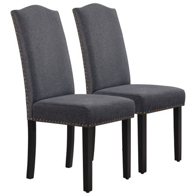 Black nailhead on sale dining chairs