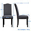 Yaheetech Set of 2 Dark Grey Classic Fabric Upholstered Dining Chair with Nailhead Trim