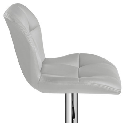 Yaheetech Set of 2 Light Grey Modern Faux Leather Adjustable