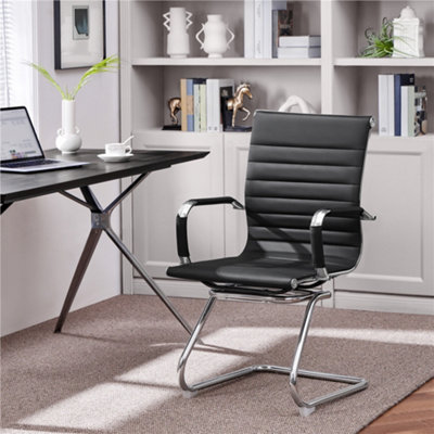 Yaheetech Set of 2 Modern Office Reception Chair Black