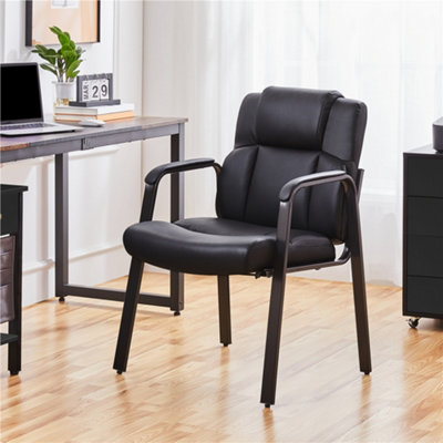 Yaheetech Set of 2 Office Reception Chair with Padded Armrests Black