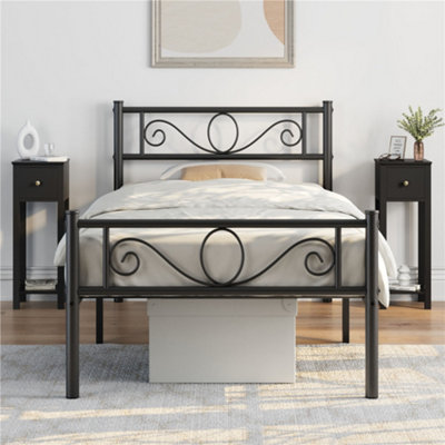 Yaheetech Set of 2 Slim End Tables with Drawer Black