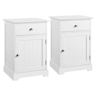 Yaheetech Set of 2 Storage Cabinet End Tables White