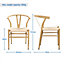 Yaheetech Set of 2 Wood Dining Chairs Weave Modern Chair with Y-Shaped Backrest and Metal Frame