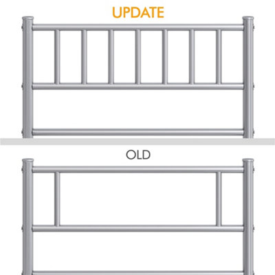 3FT Single Metal Bed Frame Heavy-duty Slatted Platform Bed Headboard & Footboard