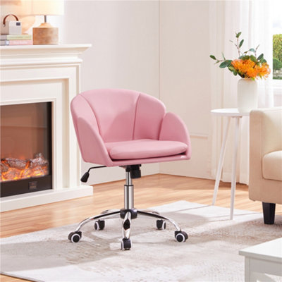 Yaheetech Simple Pink Modern Desk Chair for Home Office Makeup