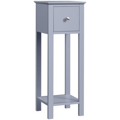 Yaheetech Slim Side Table With Drawer For Small Spaces Grey