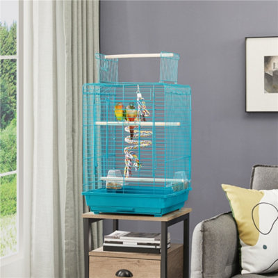 Yaheetech Teal Blue Open Top Metal Bird Cage w/ Open Play Top Price Comparisons | Compare The Build