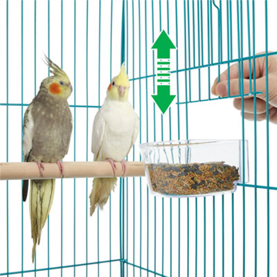 Yaheetech Teal Blue Play Top Metal Bird Cage w/ Detachable Rolling Stand - 8
