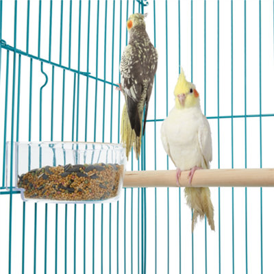 Yaheetech Teal Blue Play Top Metal Bird Cage w/ Detachable Rolling Stand - 9