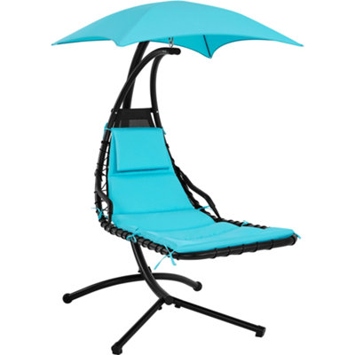 Yaheetech Teal Hanging Sun Lounger with Stand