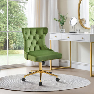 Yaheetech Upholstered Home Office Chair with Adjustable Height - Green