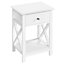 Yaheetech White 1 Drawer Bedside Table X shape (H)550mm (W)400mm (D)300mm