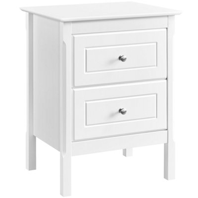 Yaheetech White 2 Drawer Bedside Table Rectangular End Table