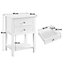 Yaheetech White 2 Drawers Bedside Table with Open Shelf