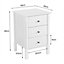Yaheetech White 3-drawer Bedside Table Modern Style