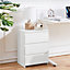 Yaheetech White 3-Drawer Bedside Table Vertical End Table Large Capacity Nightstand