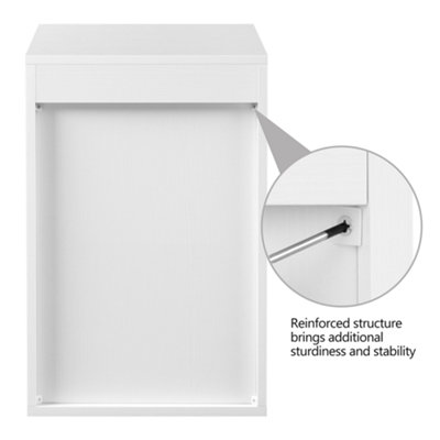 Yaheetech White 3-Drawer Bedside Table Vertical Side Table with Handles