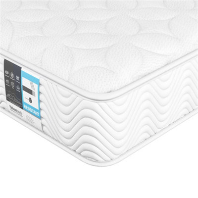 Yaheetech White 3ft Single Mattress Pocket Coil Spring Comfortable 