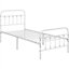 Yaheetech White 3ft Single Vintage Metal Bed Frame with High Headboard and Footboard