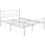 Yaheetech White 4ft6 Double Basic Metal Bed Frame with Headboard and Footboard