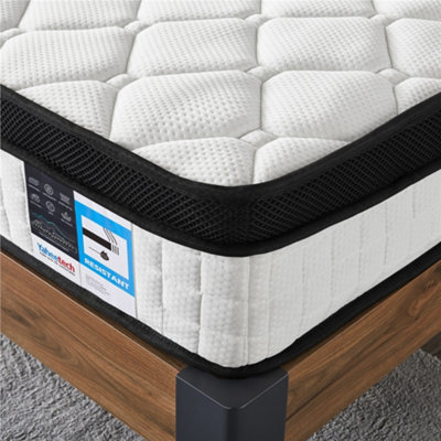 Yaheetech White 4ft6 Double Memory Foam and Pocket Sprung Mattress